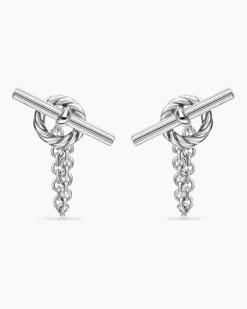 DY Mercer® Bold Toggle Chain Stud Earrings Sterling Silver, 50.4mm