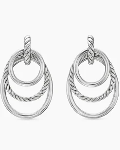 DY Mercer® Bold Triple Ring Drop Earrings Sterling Silver, 48mm