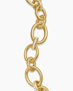DY Mercer® Chain Bracelet 18K Yellow Gold with Diamonds, 20mm