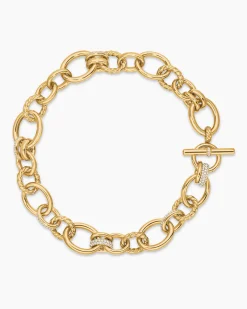 DY Mercer® Chain Necklace 18K Yellow Gold with Diamonds, 20mm