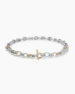 DY Mercer® Chain Necklace Sterling Silver with 18K Yellow Gold and Diamonds, 8mm