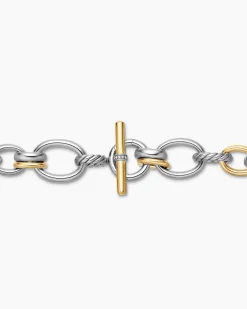 DY Mercer® Chain Necklace Sterling Silver with 18K Yellow Gold and Diamonds, 20mm