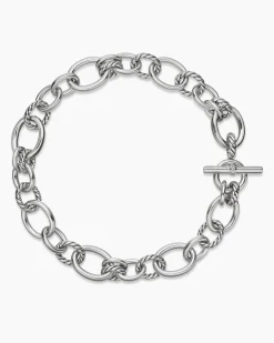DY Mercer® Chain Necklace Sterling Silver with Diamonds, 20mm