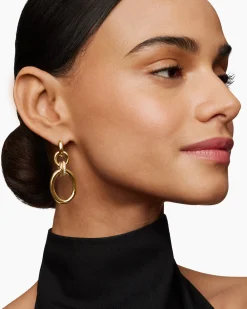 DY Mercer® Circular Drop Earrings 18K Yellow Gold with Diamonds, 50mm