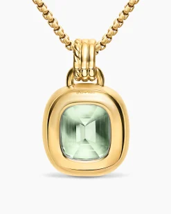 DY Mercer® Color Amulet 18K Yellow Gold with Prasiolite and Diamonds, 17mm