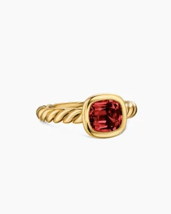 DY Mercer® Color Stone Ring 18K Yellow Gold with Rhodolite Garnet, 7mm
