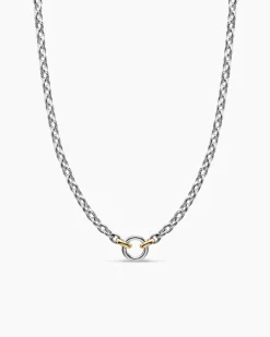 DY Mercer® Petite Chain Necklace Sterling Silver with 18K Yellow Gold, 4.5mm