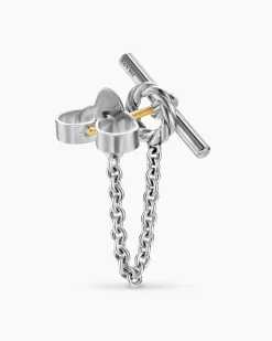 DY Mercer® Petite Toggle Chain Stud Earrings Sterling Silver, 38.2mm
