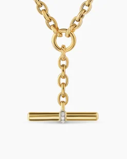 DY Mercer® Petite Toggle Chain Necklace 18K Yellow Gold with Diamonds, 4.5mm