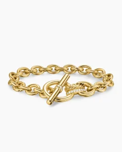 DY Mercer® Toggle Chain Bracelet 18K Yellow Gold with Diamonds, 8mm