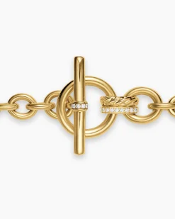 DY Mercer® Toggle Chain Bracelet 18K Yellow Gold with Diamonds, 8mm