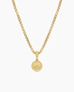 Evil Eye Amulet 18K Yellow Gold with Pavé Blue Sapphires and Diamonds, 11mm