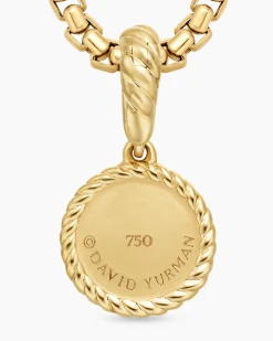 Evil Eye Amulet 18K Yellow Gold with Pavé Blue Sapphires and Diamonds, 11mm
