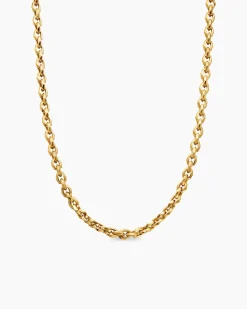 Faceted Chain Necklace 18K Yellow Gold, 7mm