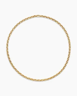 Faceted Chain Necklace 18K Yellow Gold, 7mm
