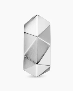 Faceted Hoop Earring Sterling Silver, 14.5mm