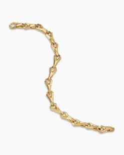 Faceted Link Bracelet 18K Yellow Gold, 9mm