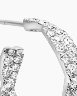 Floating Diamonds Hoop Earrings White Gold