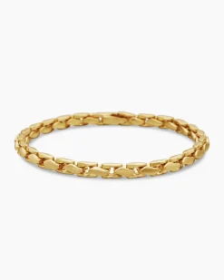 Fluted Chain Bracelet 18K Yellow Gold, 5mm
