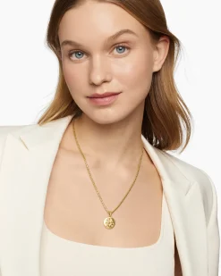 Gemini Amulet 18K Yellow Gold with Diamonds, 19mm
