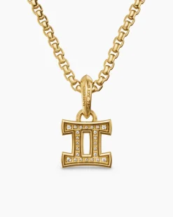 Gemini Amulet 18K Yellow Gold with Diamonds, 15.2mm