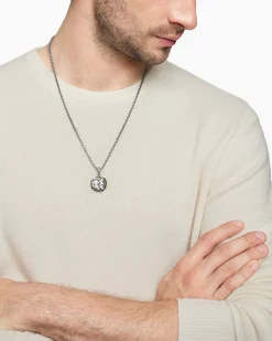 Gemini Amulet Sterling Silver with 18K Yellow Gold, 23mm