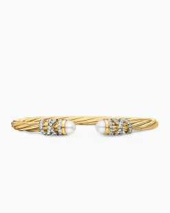 Helena Bracelet 18K Yellow Gold with Pearls and Diamonds, 4mm
