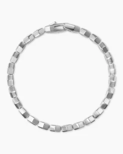 Hex Pavé Tennis Bracelet Sterling Silver with Black Diamonds, 8mm