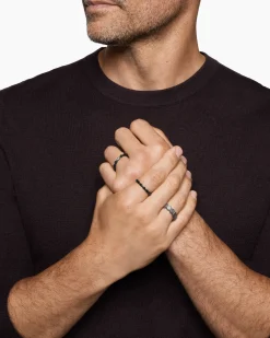 Hex Stack Ring Black Titanium with Grey Titanium, 9.3mm