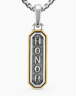 Honor Amulet Sterling Silver with 14K Yellow Gold, 27mm
