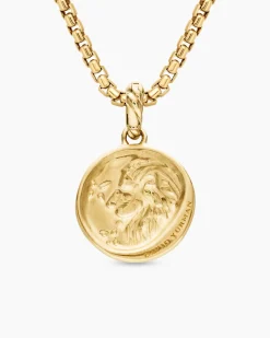 Leo Amulet 18K Yellow Gold with Diamonds, 19mm