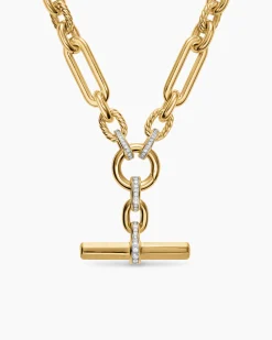 Lexington Chain Necklace 18K Yellow Gold with Diamonds, 9.8mm