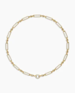 Lexington Chain Necklace 18K Yellow Gold with Diamonds, 6.5mm