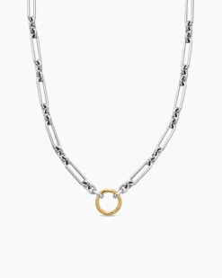 Lexington Chain Necklace Sterling Silver with 18K Yellow Gold, 4.5mm