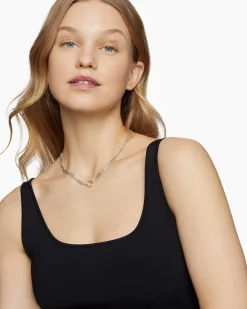 Lexington Chain Necklace Sterling Silver with 18K Yellow Gold, 4.5mm