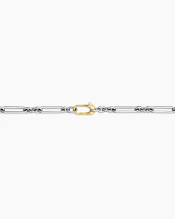 Lexington Chain Necklace Sterling Silver with 18K Yellow Gold, 4.5mm