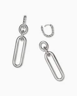 Lexington Double Link Drop Earrings Sterling Silver, 53mm