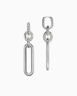 Lexington Double Link Drop Earrings Sterling Silver, 53mm