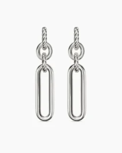 Lexington Double Link Drop Earrings Sterling Silver, 53mm