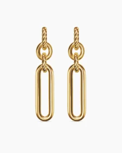 Lexington Double Link Drop Earrings 18K Yellow Gold, 53mm