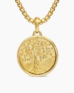 Life and Death Duality Amulet 18K Yellow Gold with Diamonds, 24mm