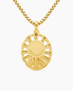 Madonna Amulet 18K Yellow Gold with Diamonds, 29mm