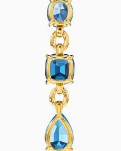 Marbella Y Pendant 18K Yellow Gold with Blue Topaz and Hampton Blue Topaz, 57.8mm