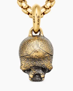 Memento Mori Skull Amulet 18K Yellow Gold, 16mm