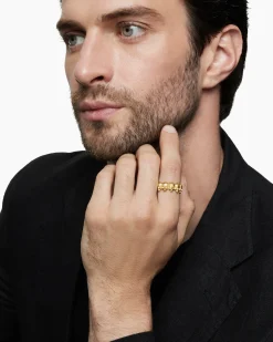 Memento Mori Skull Band Ring 18K Yellow Gold, 8.5mm