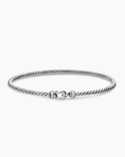 Micro Cable Flex® Buckle Bracelet Sterling Silver with Diamonds, 2.6mm