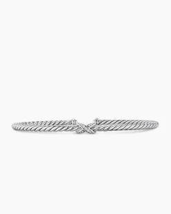 Micro Cable Flex® X Bracelet Sterling Silver with Diamonds, 2.6mm