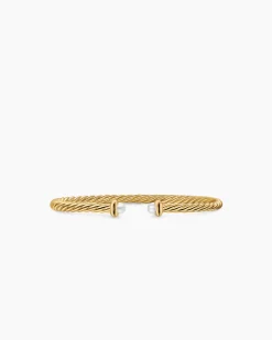 Micro Cablespira® Flex Teen Bracelet 18K Yellow Gold with Pearls, 2.6mm