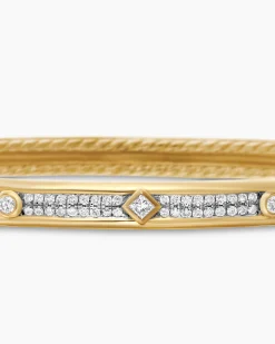 Modern Renaissance® Bangle Bracelet 18K Yellow Gold with Full Pavé Diamonds, 4.5mm