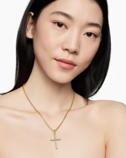 Modern Renaissance® Cross Pendant 18K Yellow Gold with Diamonds, 34mm